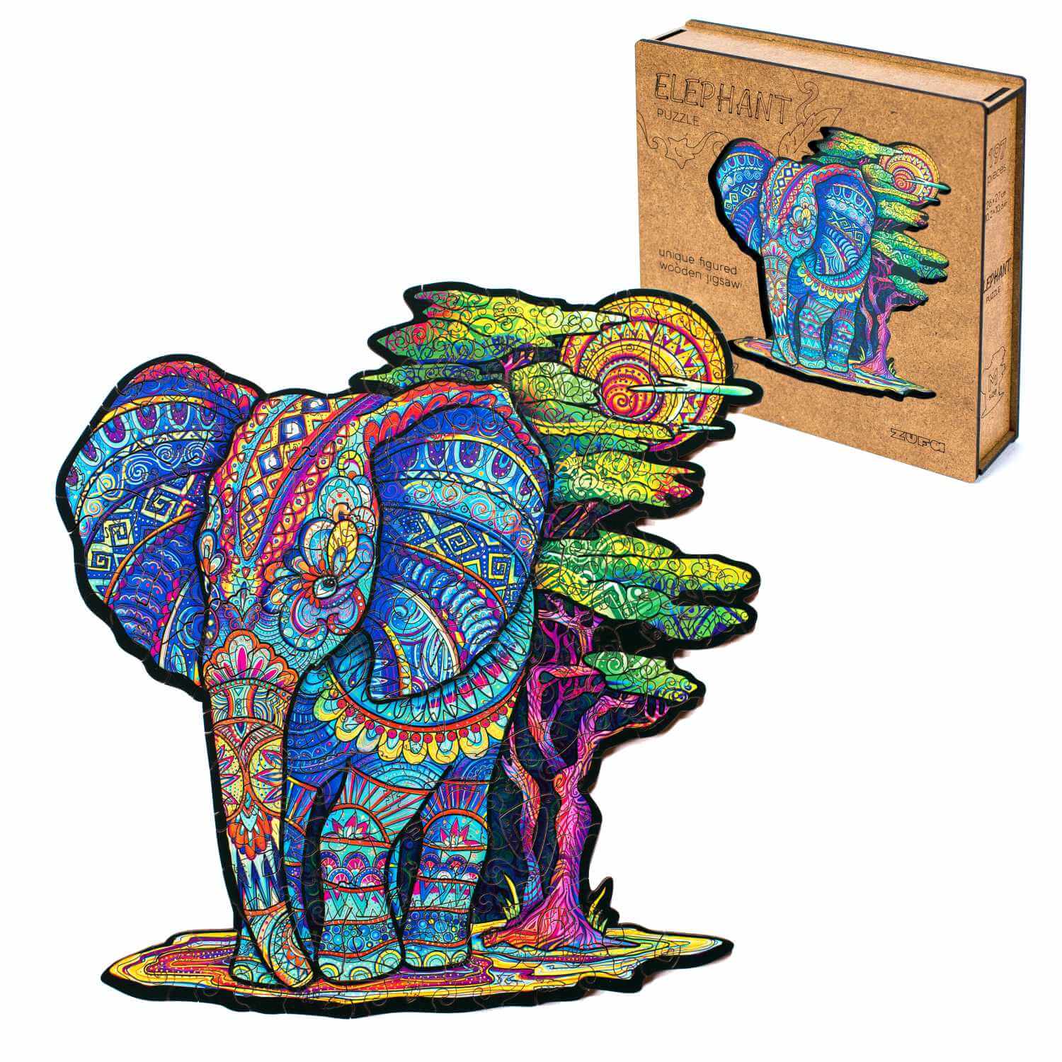 Деревянный пазл Слон