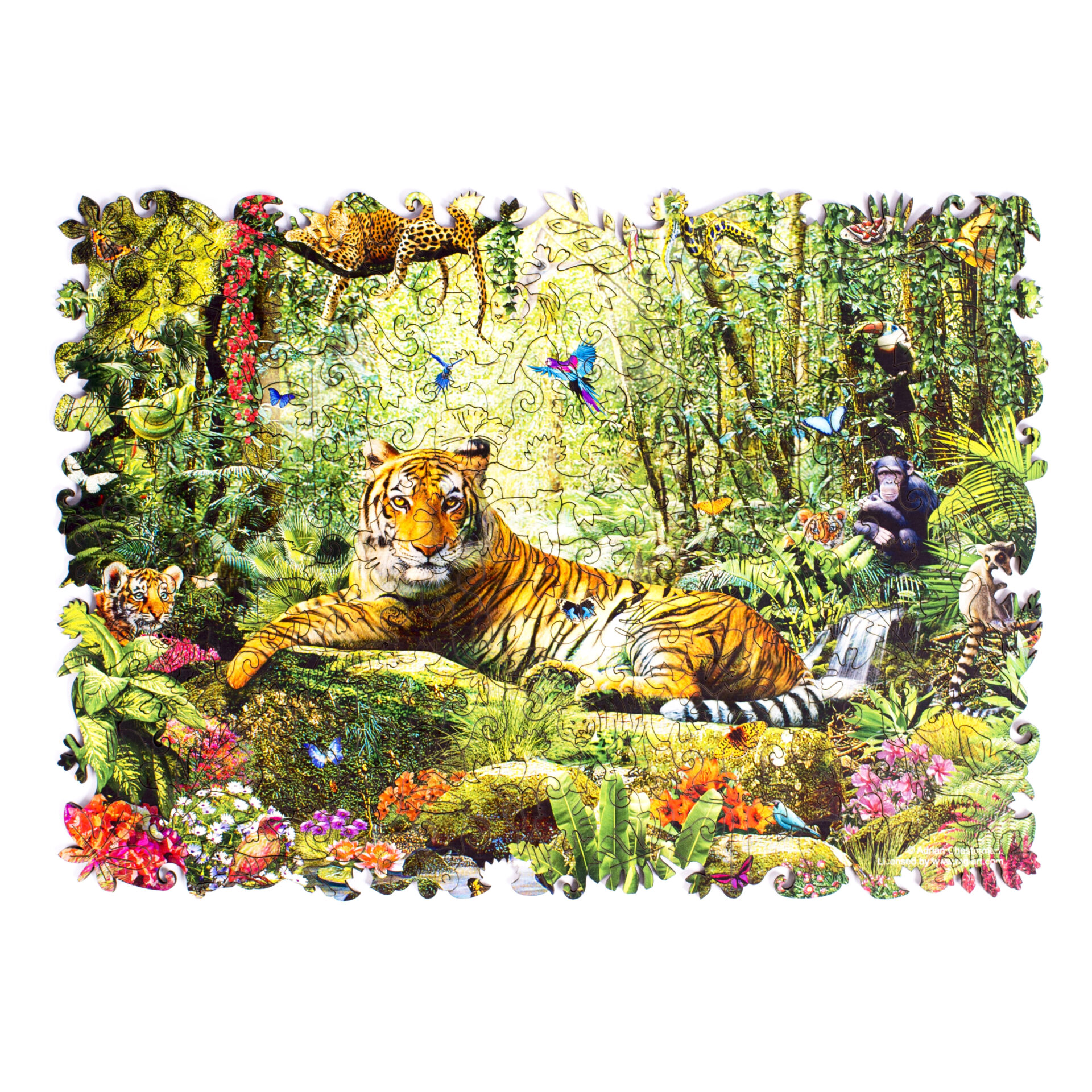 Деревянный пазл Тигр в джунглях